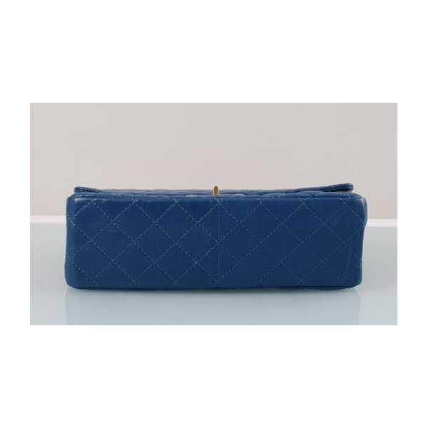 Chanel A37587 Flap Bag In Blu In Pelle Di Agnello Classico Con F