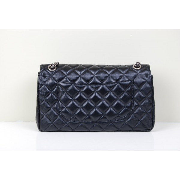 Chanel A37587 Flap Borse In Pelle Di Agnello Classic Nero E Arge