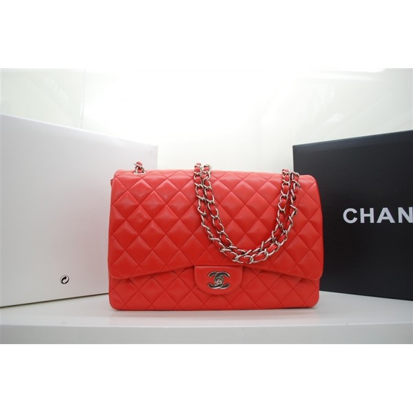 Chanel A47600 Flap Borse Maxi Rosso, Arancio, Con Hardware In Ar