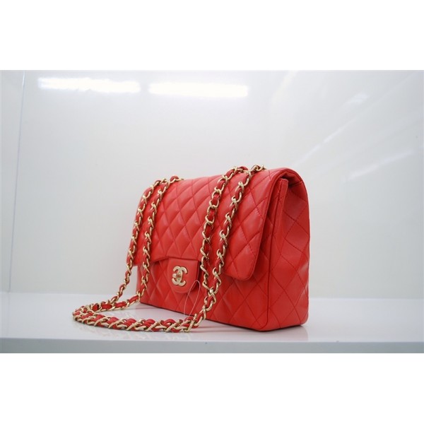 Chanel A47600 Jumbo Flap Borse Rosso Arancione Con Oro Hw