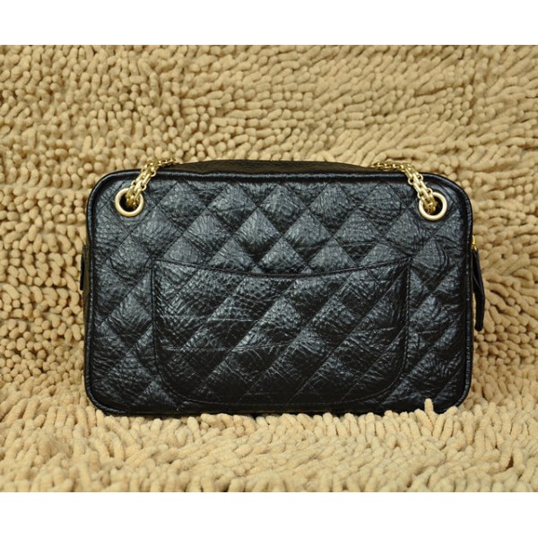 Chanel Classic Quilted Black Leather Camera Case