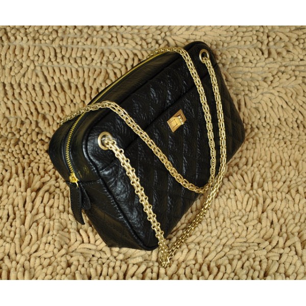 Chanel Classic Quilted Black Leather Camera Case