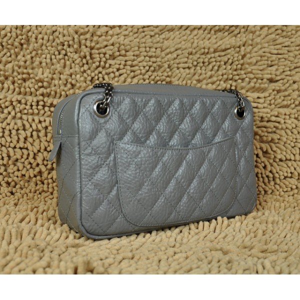 Chanel Classic Quilted In Pelle Grigia Custodia Per Fotocamera