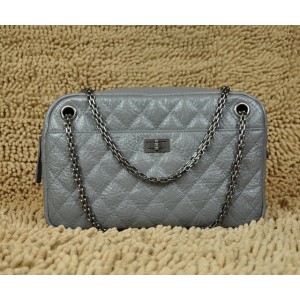 Chanel Classic Quilted In Pelle Grigia Custodia Per Fotocamera