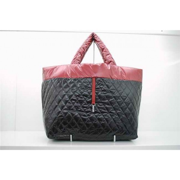 Chanel A47086 Reversibile Quilted Tote Nylon Large Red