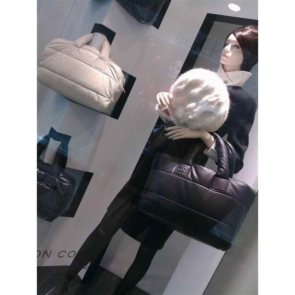Chanel A47096 Borse Bowling In Pelle Di Agnello Trapuntato Beige