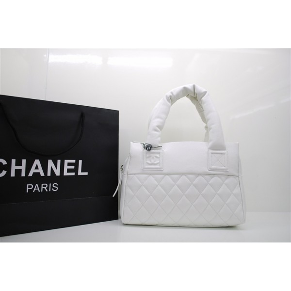 Chanel A48619 Piccola In Pelle Caviale Zip Sacchetto Bianco
