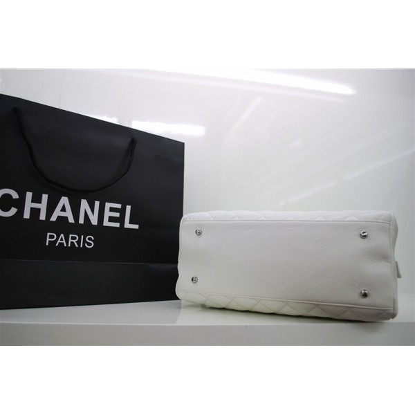 Chanel A48619 Piccola In Pelle Caviale Zip Sacchetto Bianco