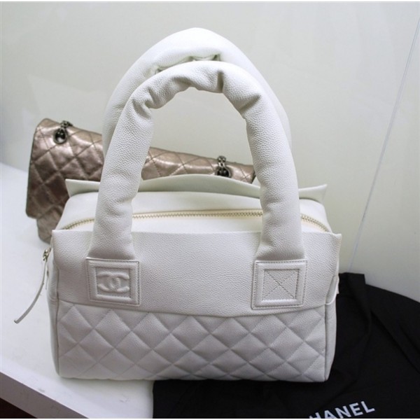 Chanel A48619 Piccola In Pelle Caviale Zip Sacchetto Bianco