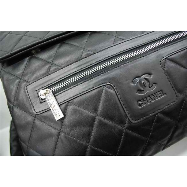 Chanel Quilted A47094 Zaino Agnello Nero