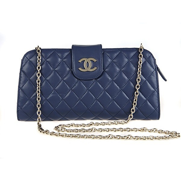 Chanel 2012 Borse Blu Catena Doro Agnello Frizione