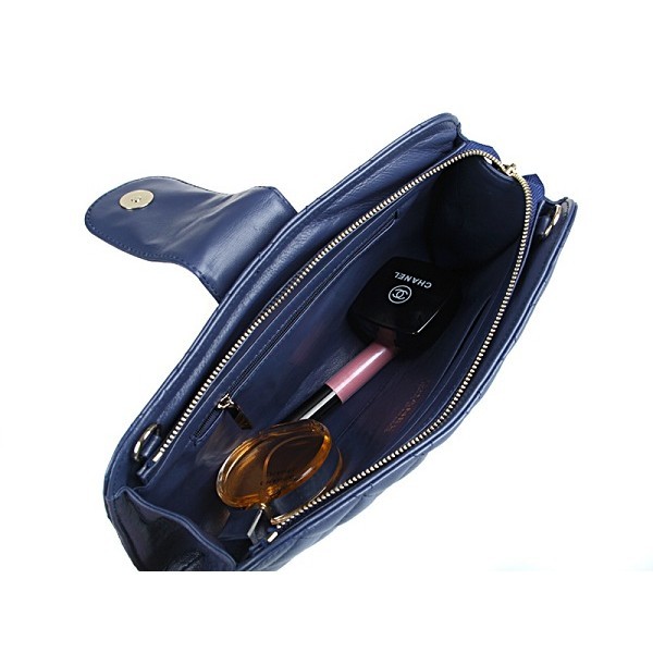 Chanel 2012 Borse Blu Catena Doro Agnello Frizione