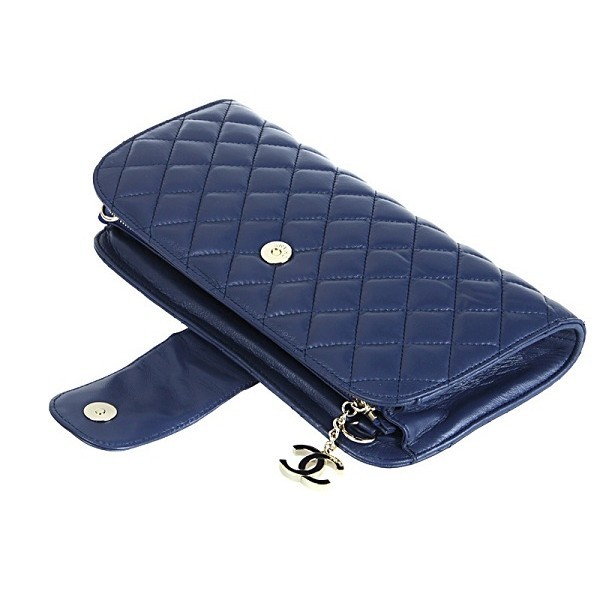 Chanel 2012 Borse Blu Catena Doro Agnello Frizione