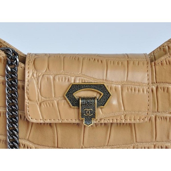 Chanel Clutch A50320 In Pelle Albicocca Croc Veins