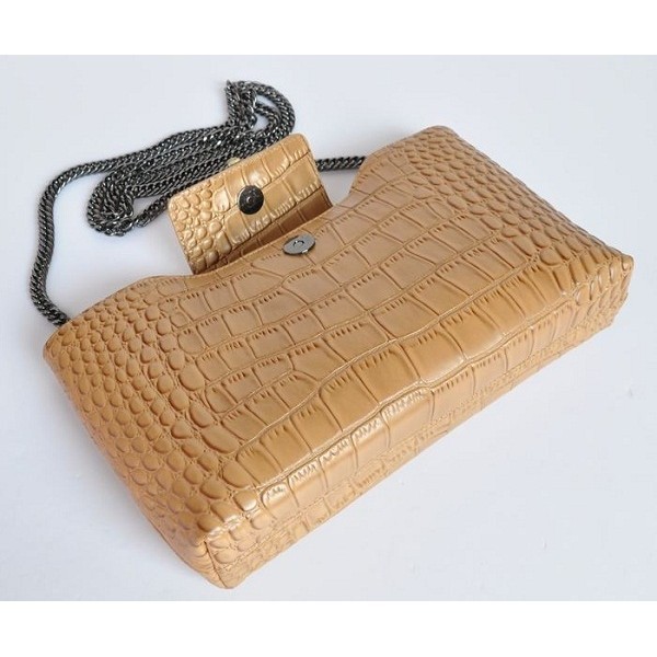 Chanel Clutch A50320 In Pelle Albicocca Croc Veins