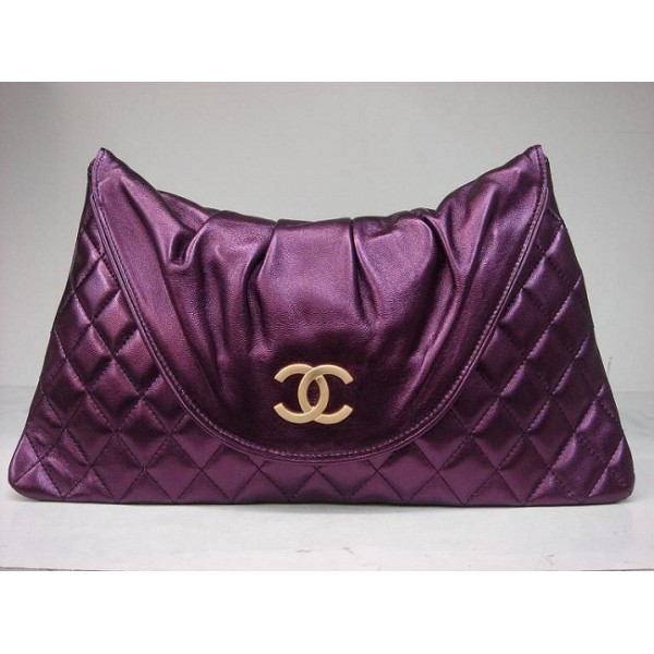 Chanel Borsa In Pelle Di Agnello A37222 Frizione Viola