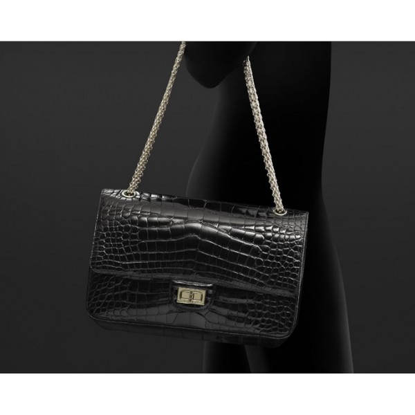 Chanel A37590 Y03587 94305 Borse Classic Vene Alligator Shiny