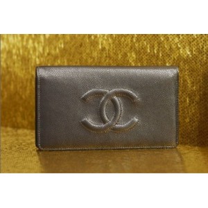 Portafogli Chanel A48651 X07096 70943 Metallic Vitello Yen Grand