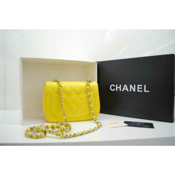 2010 Borse Chanel Flap Mini In Pelle Caviar Giallo Con Shw