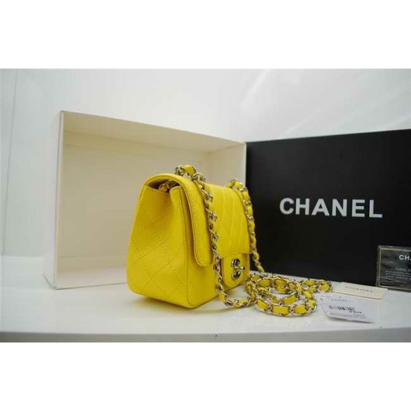 2010 Borse Chanel Flap Mini In Pelle Caviar Giallo Con Shw