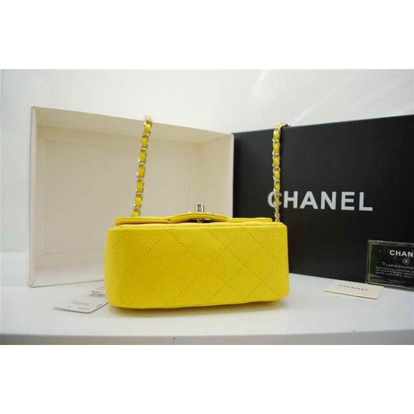 2010 Borse Chanel Flap Mini In Pelle Caviar Giallo Con Shw