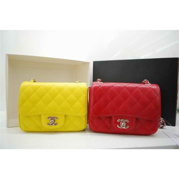 2010 Borse Chanel Flap Mini In Pelle Caviar Giallo Con Shw