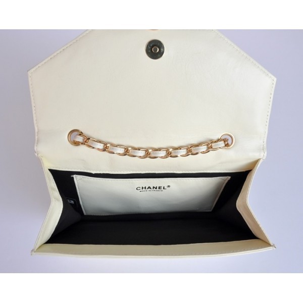 Borse Chanel 2012 New Off Bianco Flap Mini Pelle Di Vitello Con