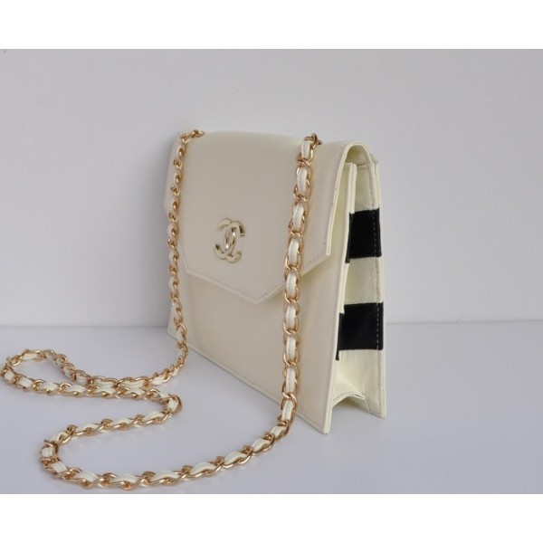 Borse Chanel 2012 New Off Bianco Flap Mini Pelle Di Vitello Con