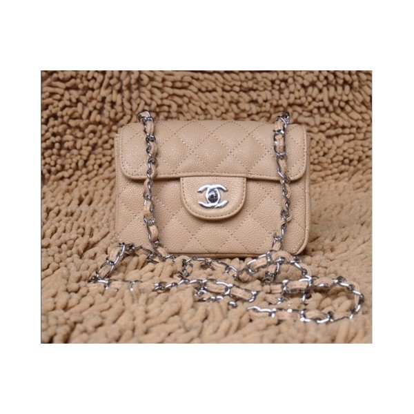 Borse Chanel Flap Mini 2012 In Pelle Caviar Albicocca Con Shw