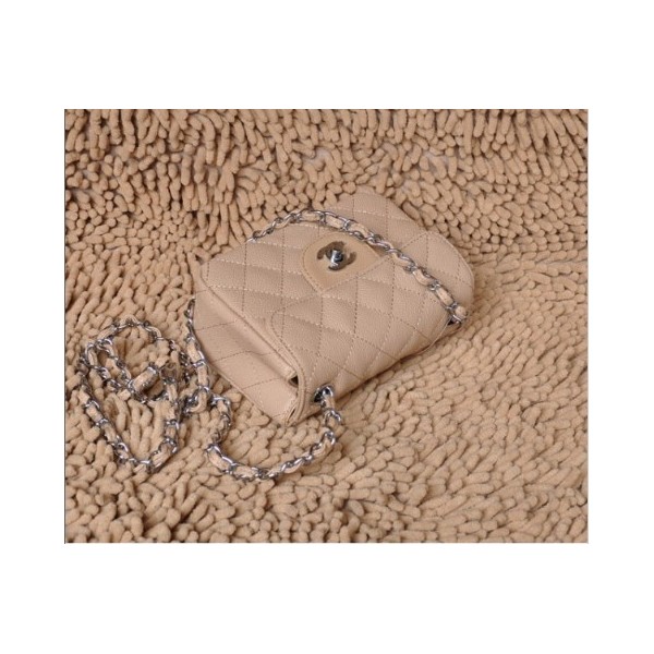 Borse Chanel Flap Mini 2012 In Pelle Caviar Albicocca Con Shw