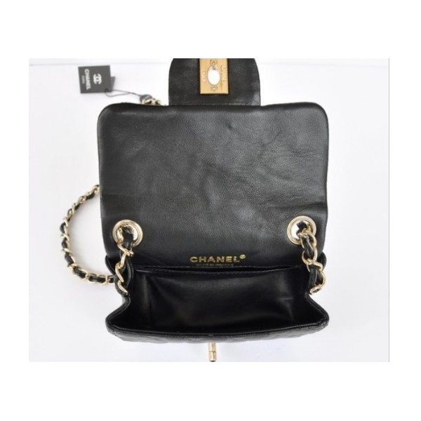 Chanel 2011 Black Flap Bag Agnello Mini Con Multi Stone Di Blocc