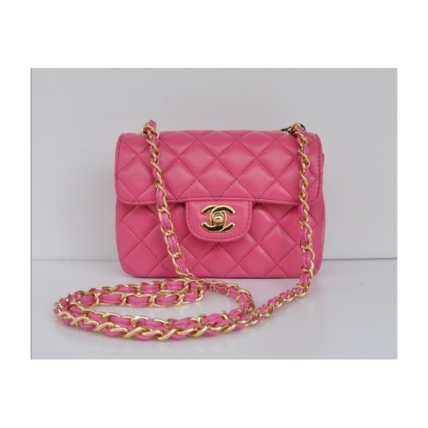 Chanel 2011 Pink Borse Flap Mini Agnello Con Hardware Oro