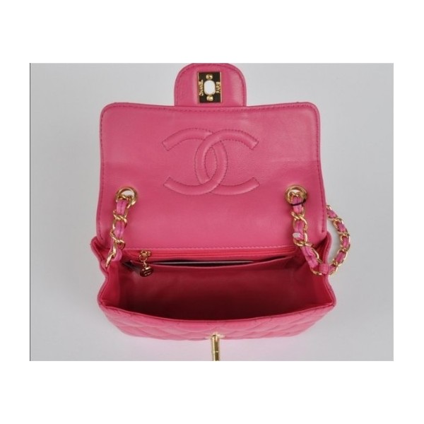 Chanel 2011 Pink Borse Flap Mini Agnello Con Hardware Oro