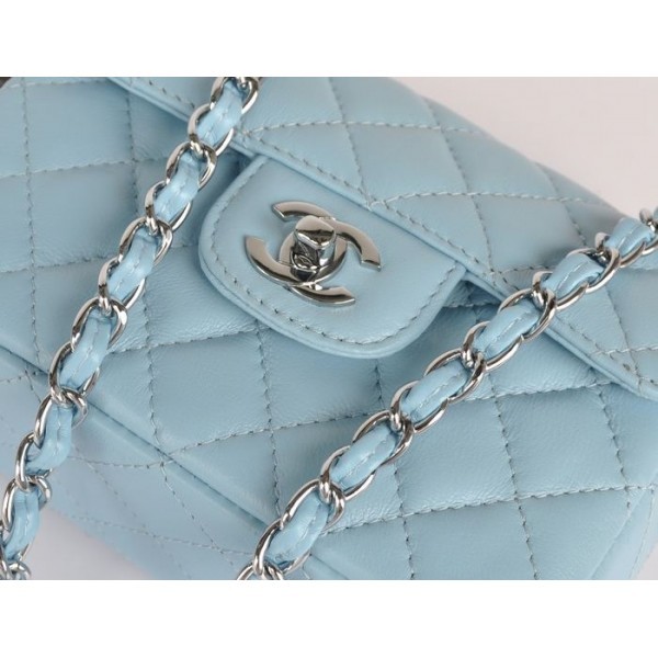 Chanel 2012 Borse In Light Blu Flap Mini Pelle Di Agnello Con Sh