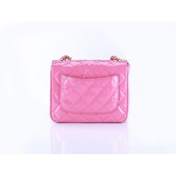 Chanel 2012 Pink Patent Flap Borse In Pelle Con Ghw Mini