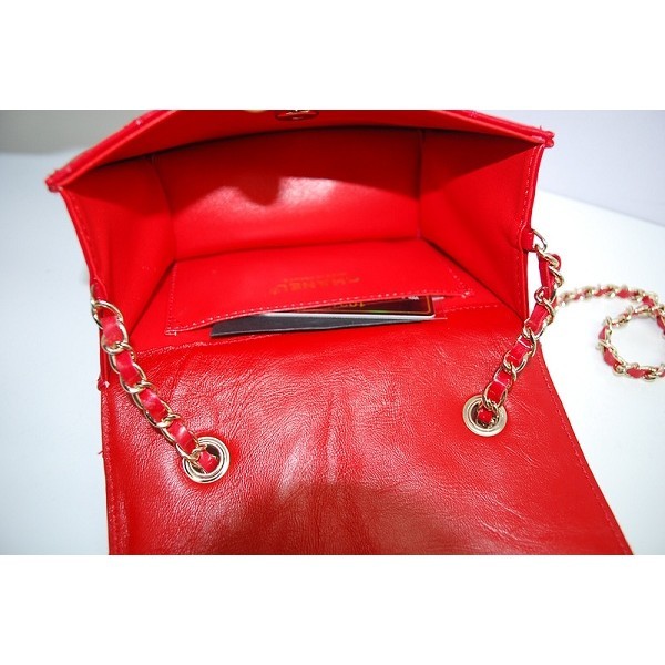 Chanel 2012 Rosso Patent Flap Borse In Pelle Con Ghw Mini