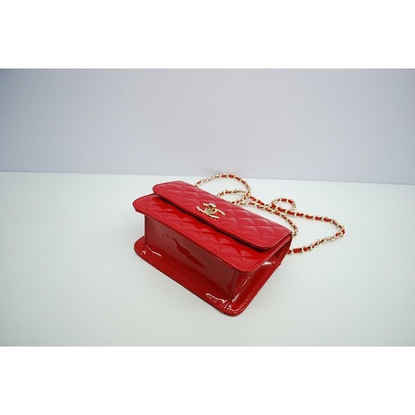 Chanel 2012 Rosso Patent Flap Borse In Pelle Con Ghw Mini