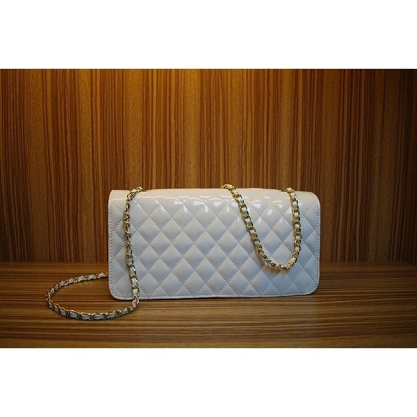 Chanel 2012 White Nuovo Patent Flap Borse In Pelle Con Ghw