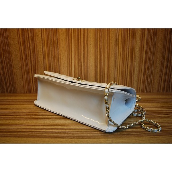 Chanel 2012 White Nuovo Patent Flap Borse In Pelle Con Ghw