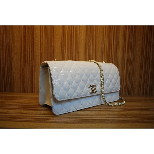 Chanel 2012 White Nuovo Patent Flap Borse In Pelle Con Ghw