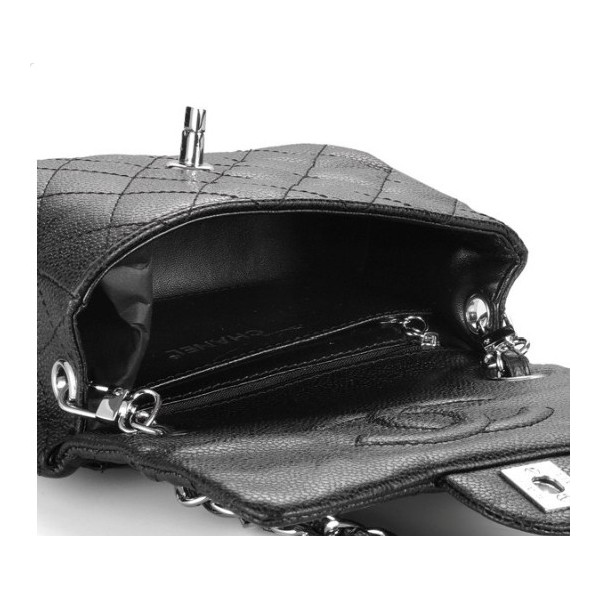 Chanel Caviar Flap Bag In Pelle Con Black Mini Ecs