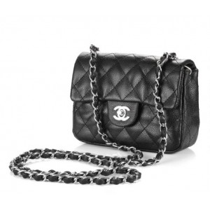 Chanel Caviar Flap Bag In Pelle Con Black Mini Ecs