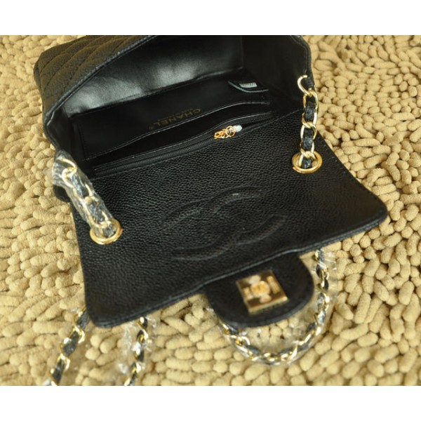 Chanel Classic Flap Borse In Pelle Caviale Mini Con Gold Hw