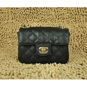 Chanel Classic Flap Borse In Pelle Caviale Mini Con Gold Hw