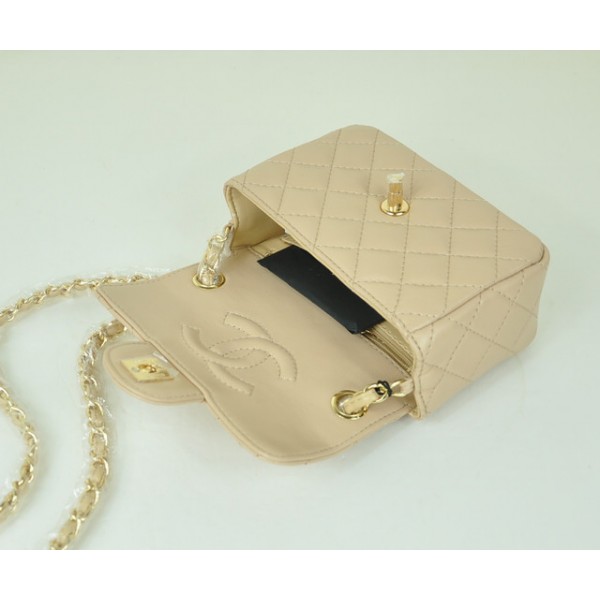 Mini Borse In Pelle Di Agnello Chanel Flap Beige Con Finiture In