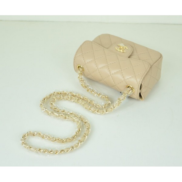 Mini Borse In Pelle Di Agnello Chanel Flap Beige Con Finiture In