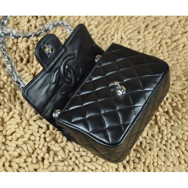 Mini Chanel Chanel Classic Borse Nero Mini Flap Agnello Con