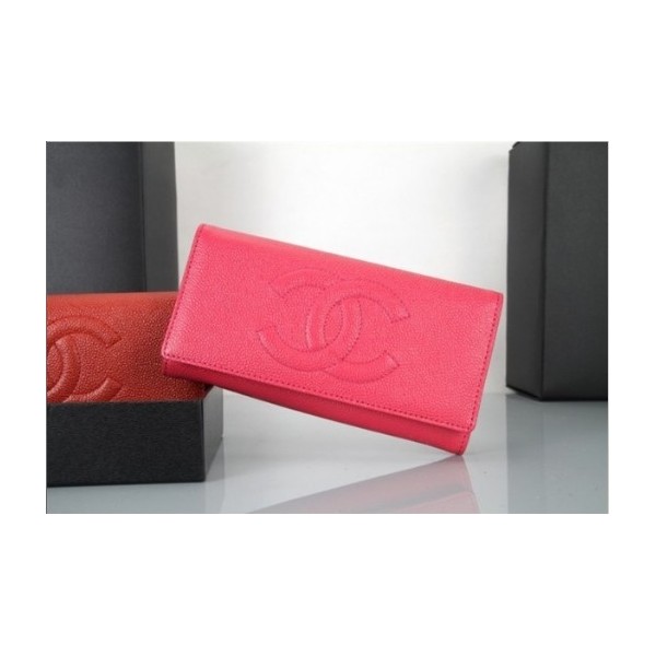 Chanel 2011 New Leche Portefeuilles Muir En Rouge Grain