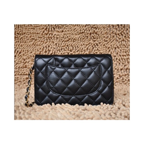 Chanel 2011 Nouvelle Portefeuilles Agneau Noir A33814 Avec Oro H