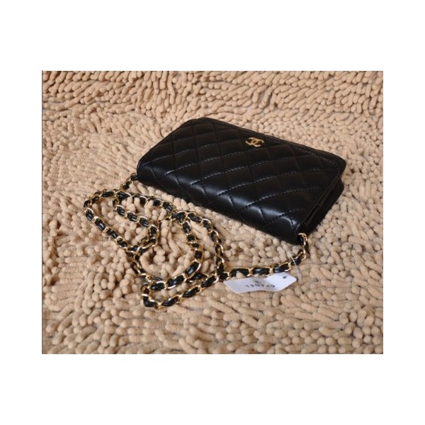 Chanel 2011 Nouvelle Portefeuilles Agneau Noir A33814 Avec Oro H